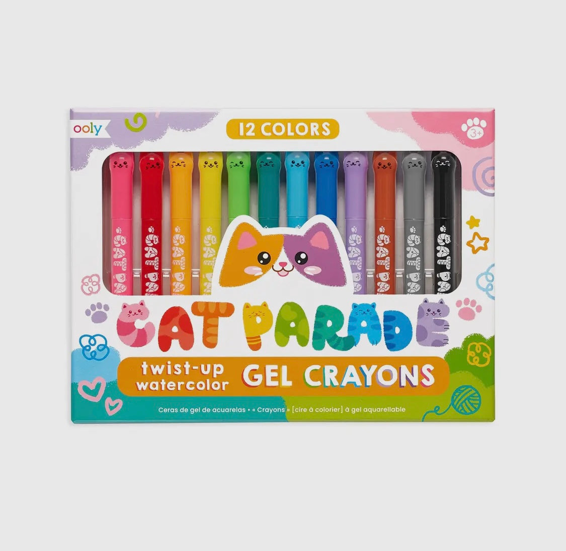 Cat Parade Gel Crayons - Set of 12