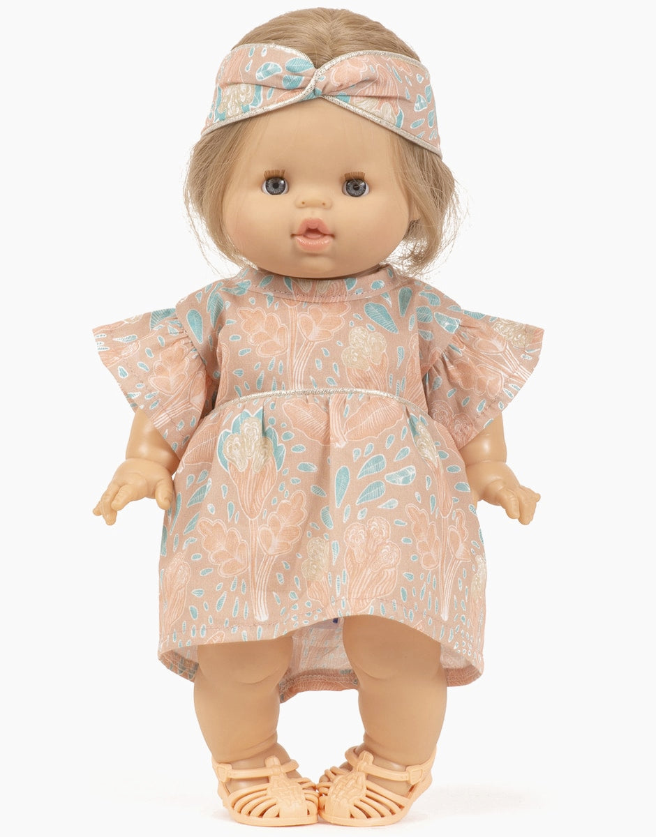 Daisy dress and crossed headband in Aquarius cotton