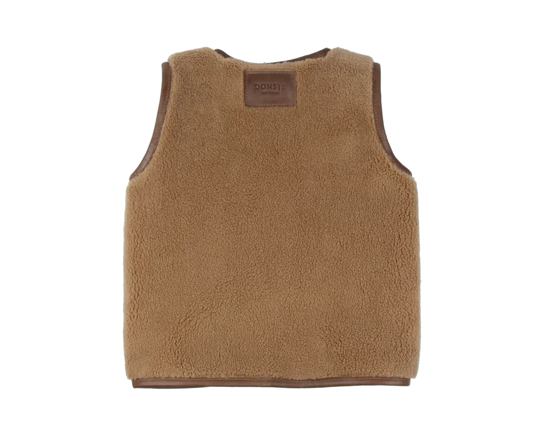 Noa Gilet | Bear | Cognac Classic Leather 5-6y