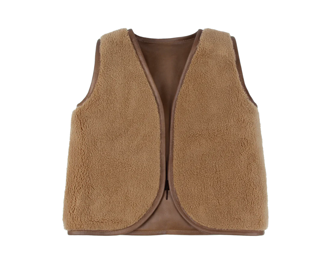 Noa Gilet | Bear | Cognac Classic Leather 5-6y